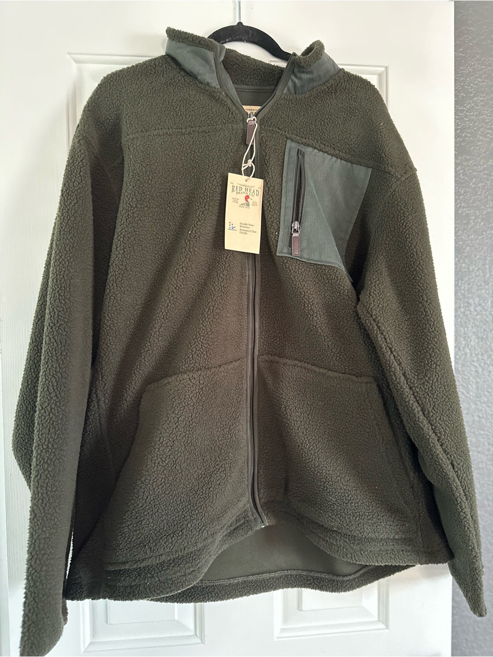 RedHead Olive Green Men's Fleece Zip-Up Jacket
